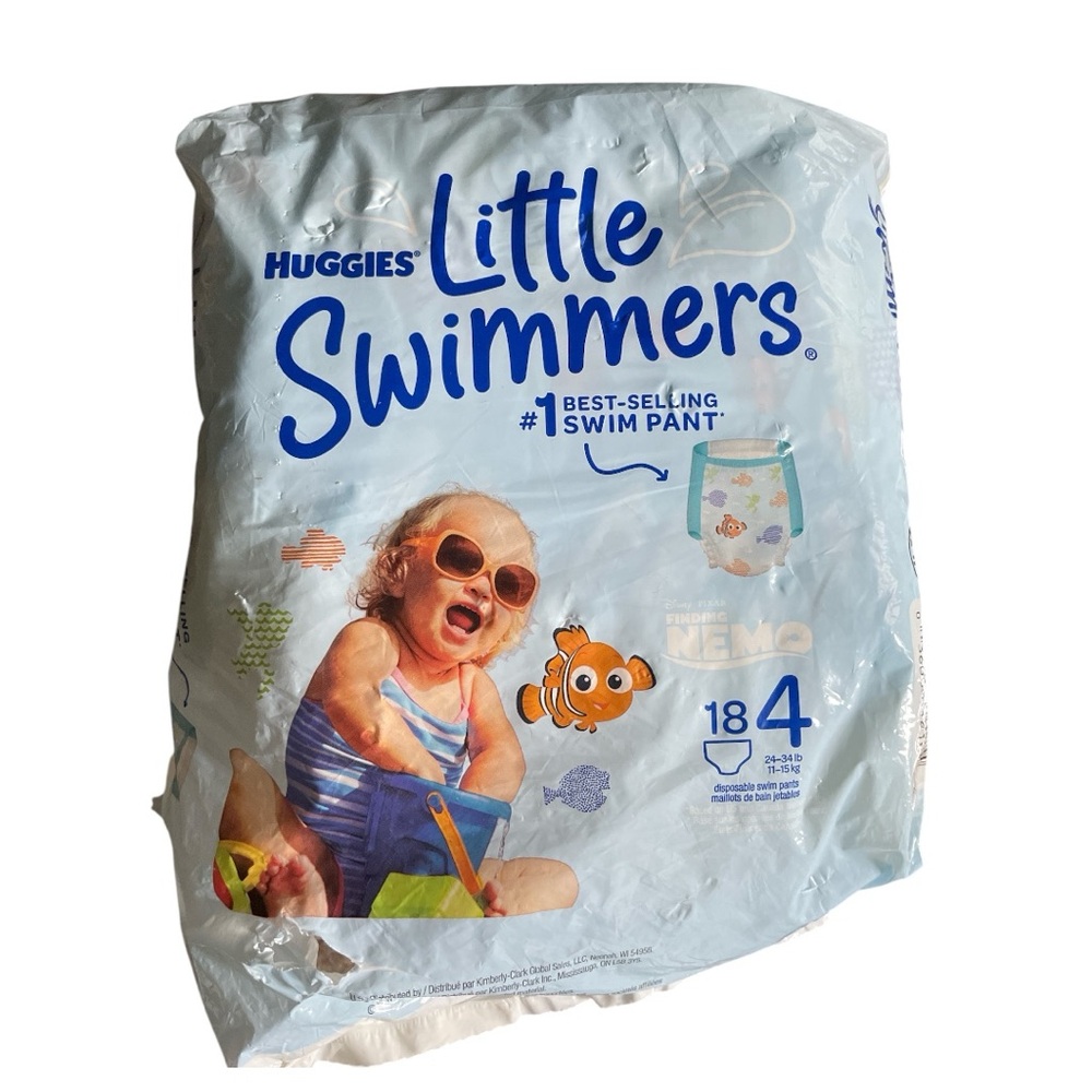 Huggies Little Swimmers Swim Diapers - Blue, size 4 (24 - 34 lb). Finding Nemo